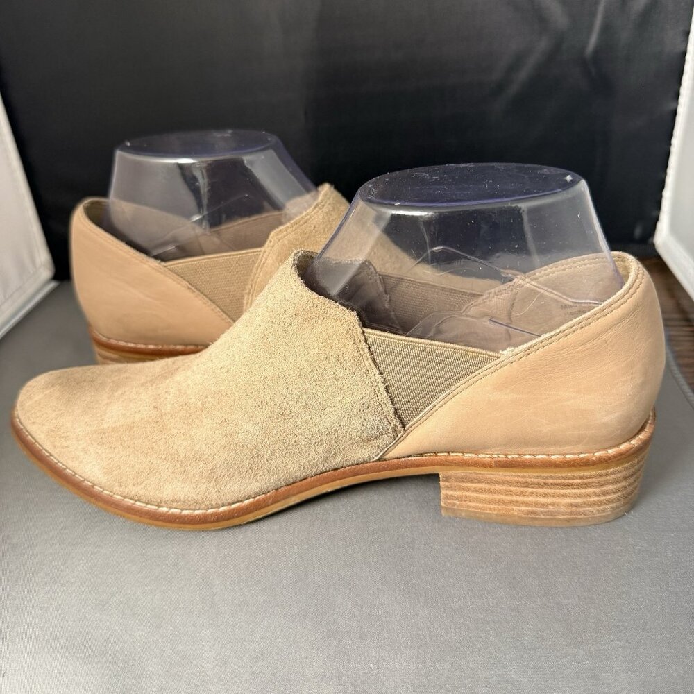 Aldo Women's Aucoin Loafers Shootie Size 7.5 Beige Suede Stacked Heel - Picture 2 of 6